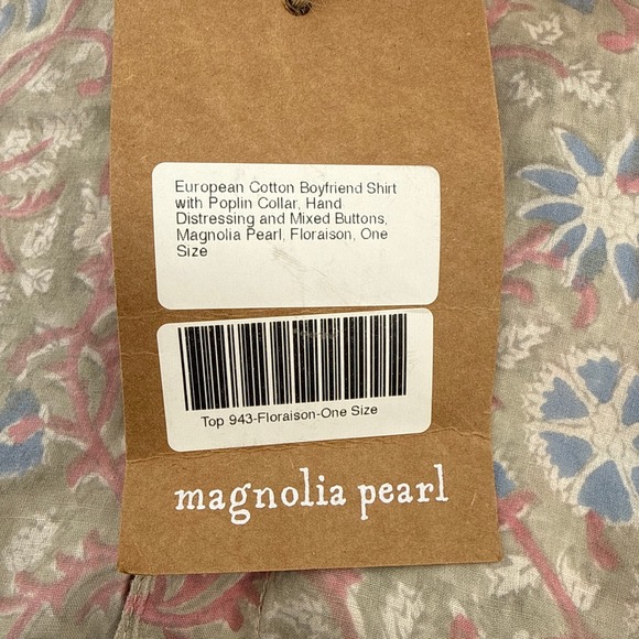 Magnolia Pearl NWT Floraison Boyfriend Shirt #943 Floral European Cotton OS - Picture 3 of 15